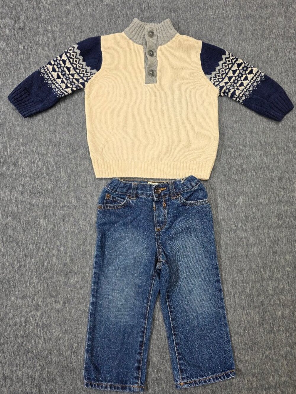 The Children's Place Boys 18-24M Sweater Jeans 2 Piece Outfit Set